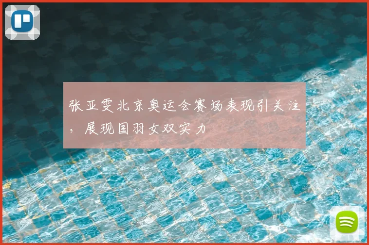 张亚雯北京奥运会赛场表现引关注，展现国羽女双实力